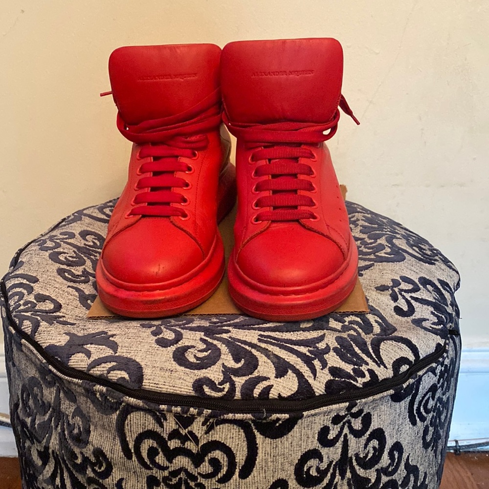 Red Alexander McQueen Hightop Sneaker Size 44